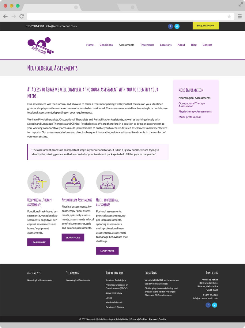 Rehab website development