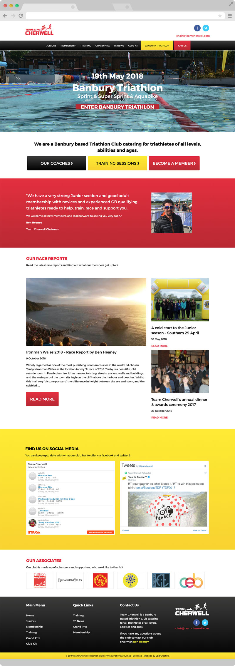 Triathlon club website design