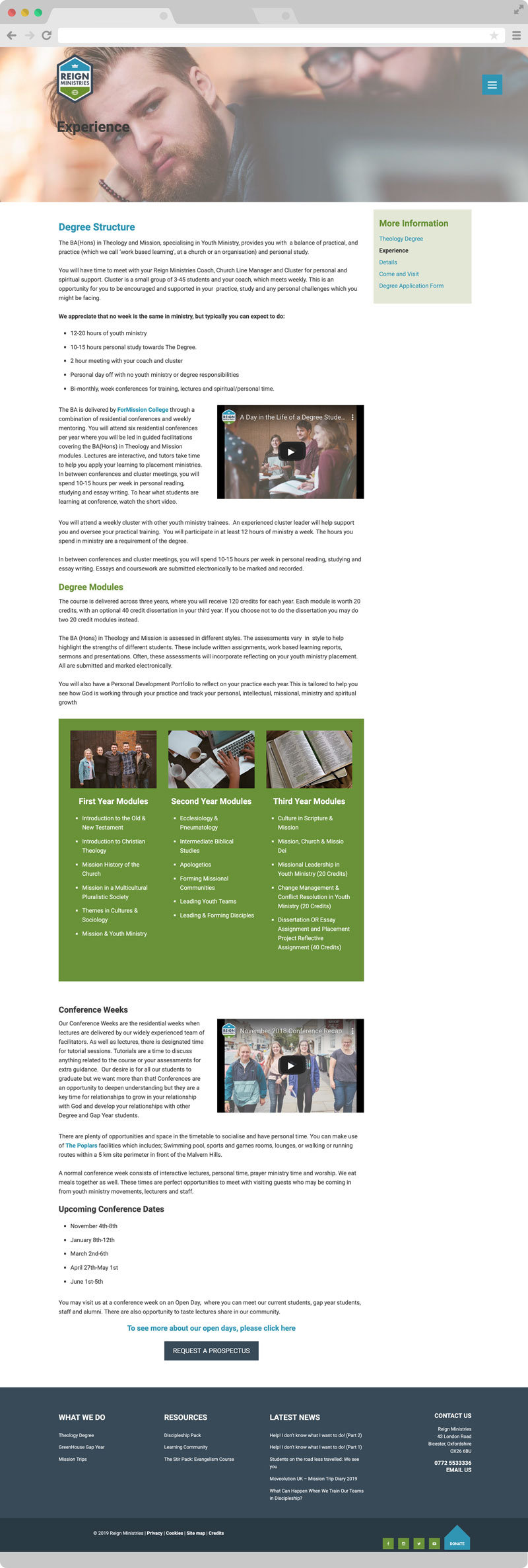 ministry website design