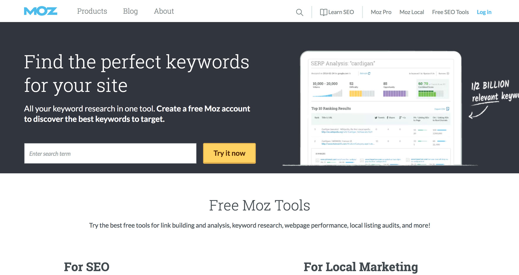 Moz free tools