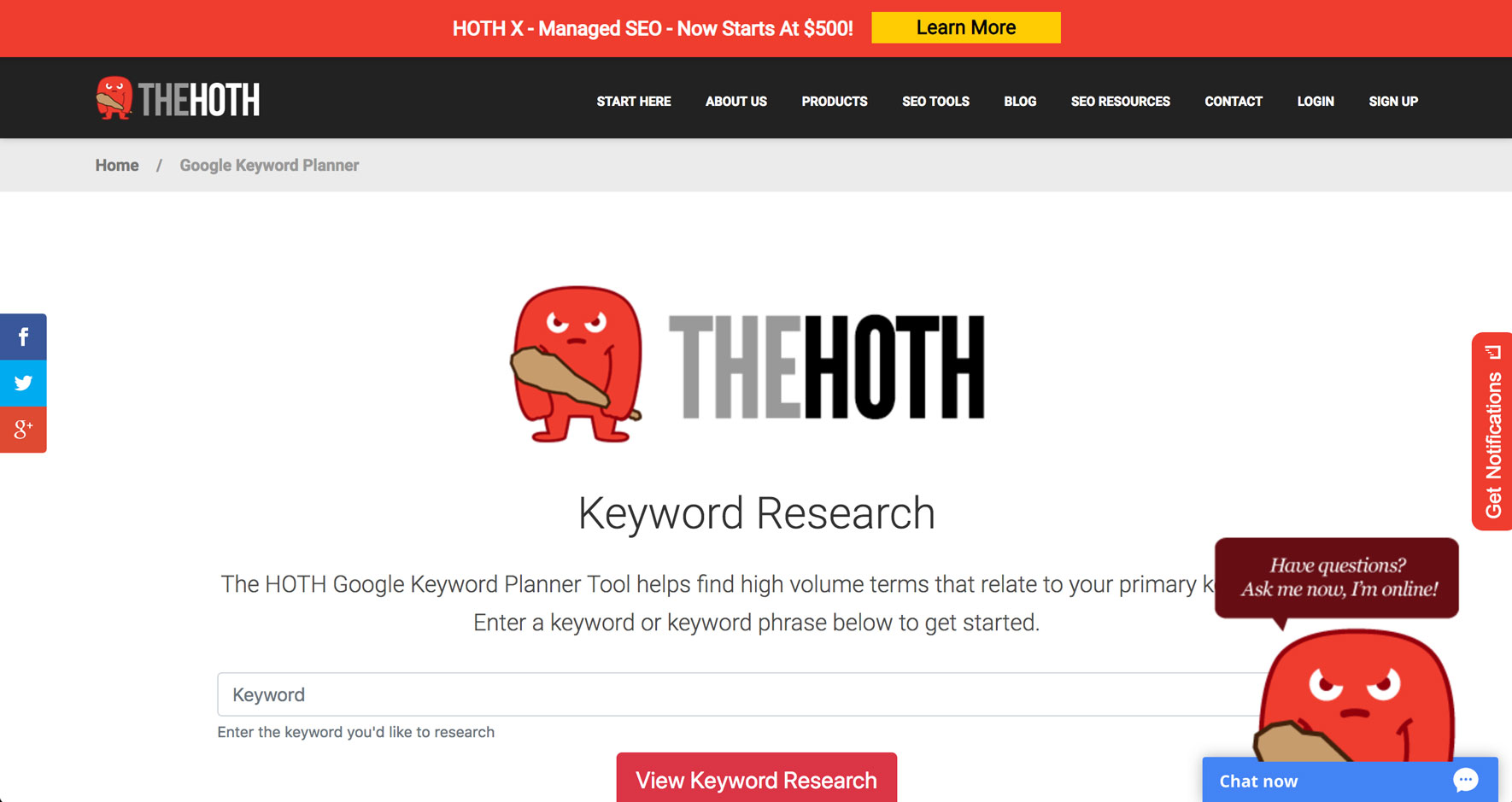 The Hoth Keyword Research