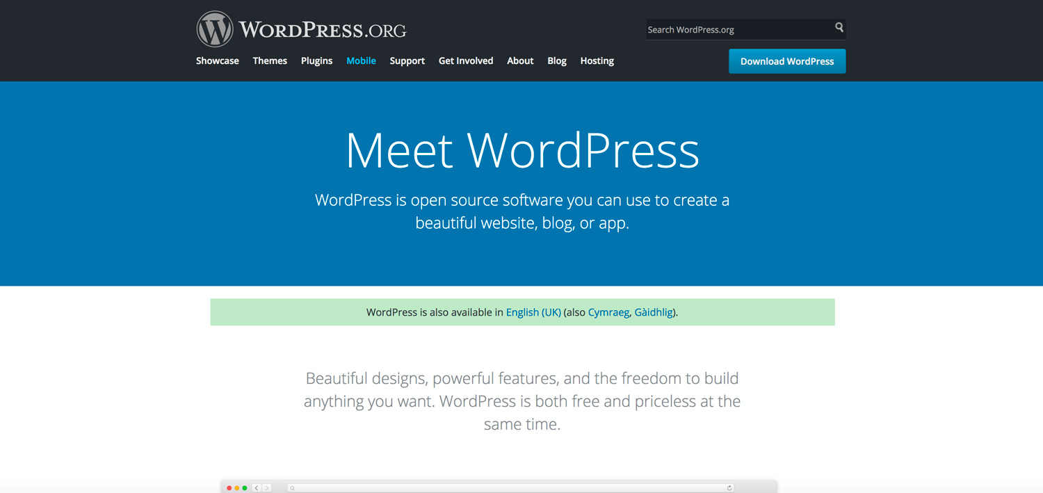WordPress.org Home Page
